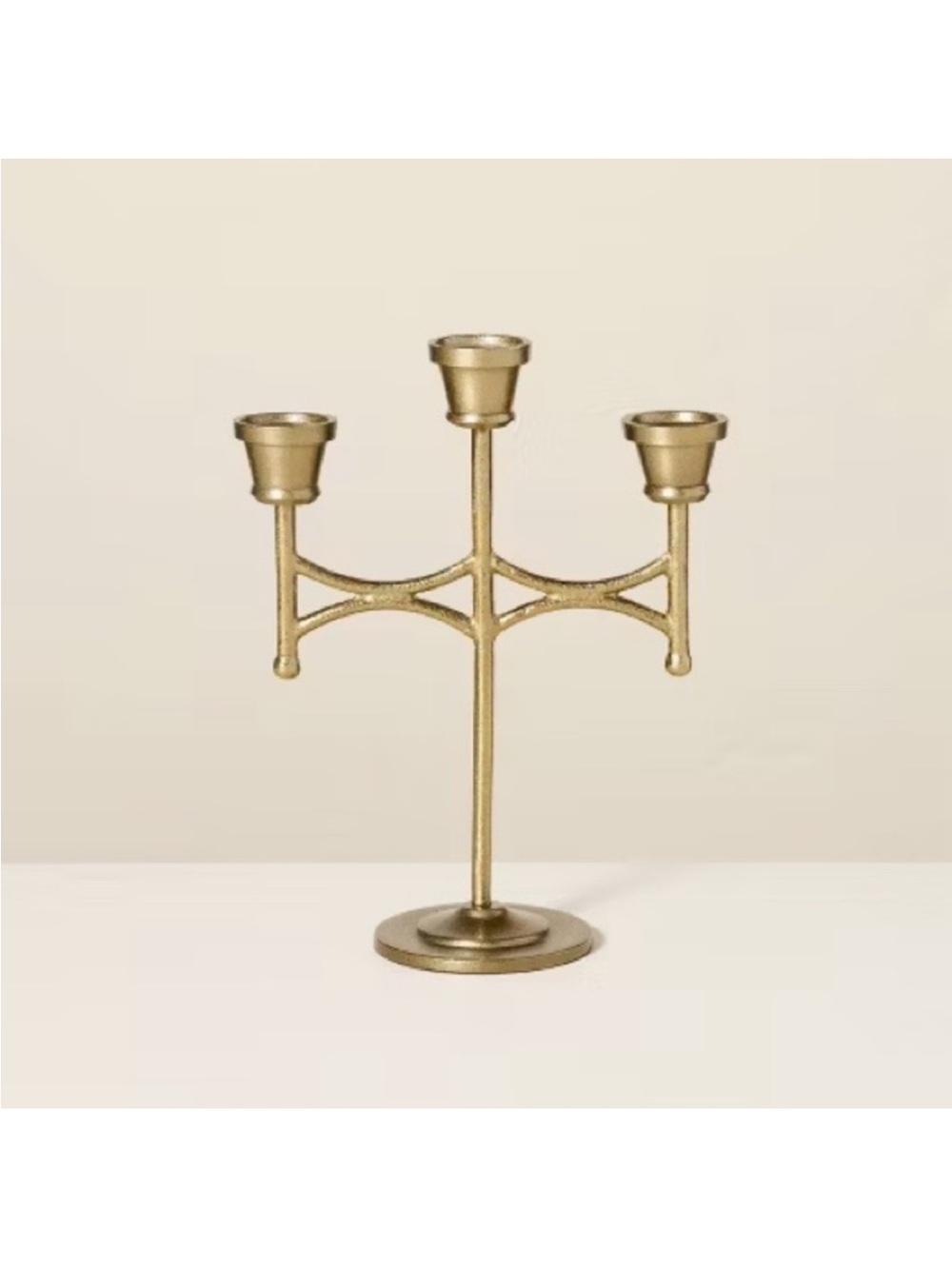 Scalloped Brass 3ct Taper Candelabra Antique Finish-Hearth & Hand with Magnolia